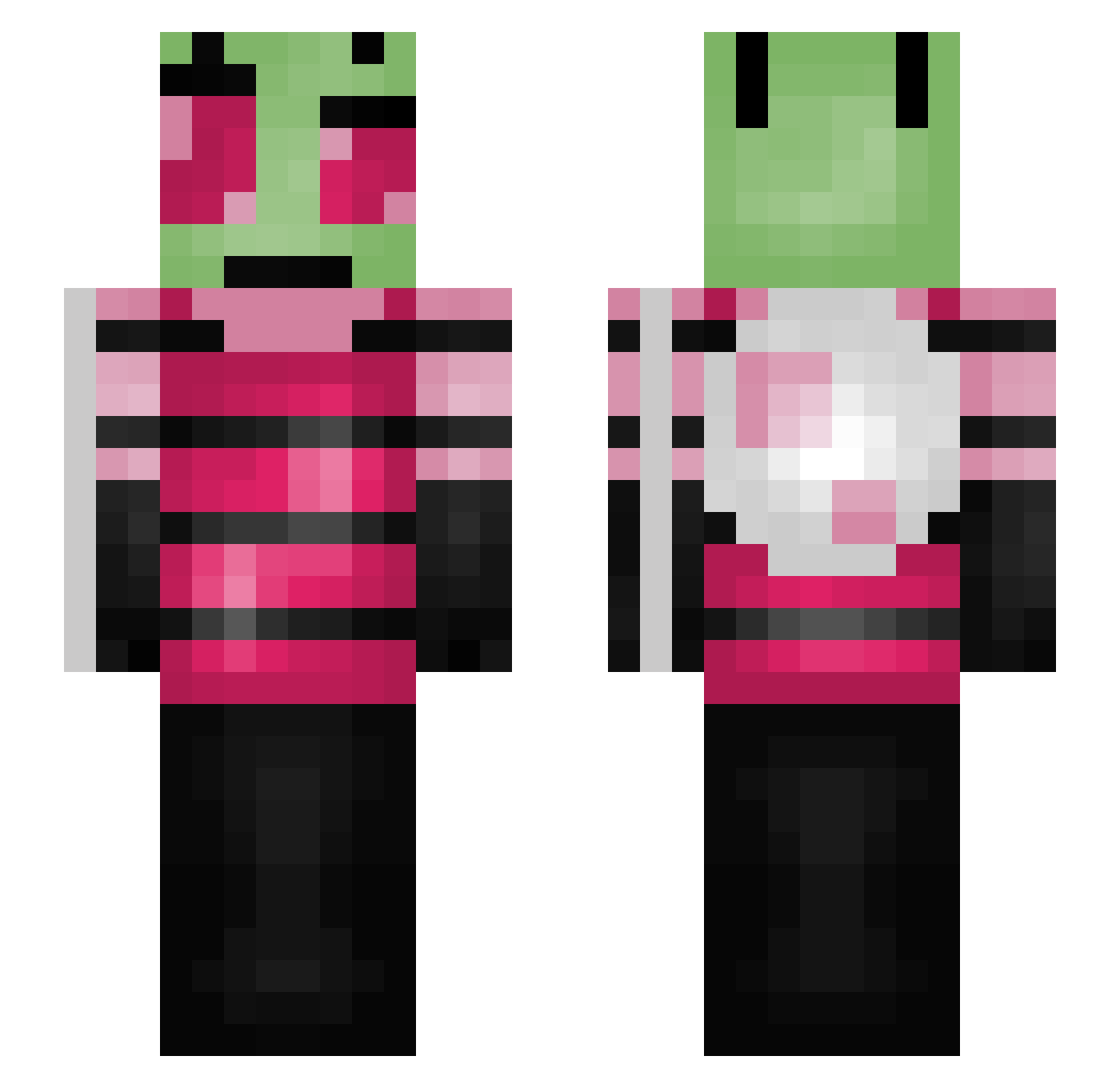 Invader_Zim1 Minecraft skin, front and back view