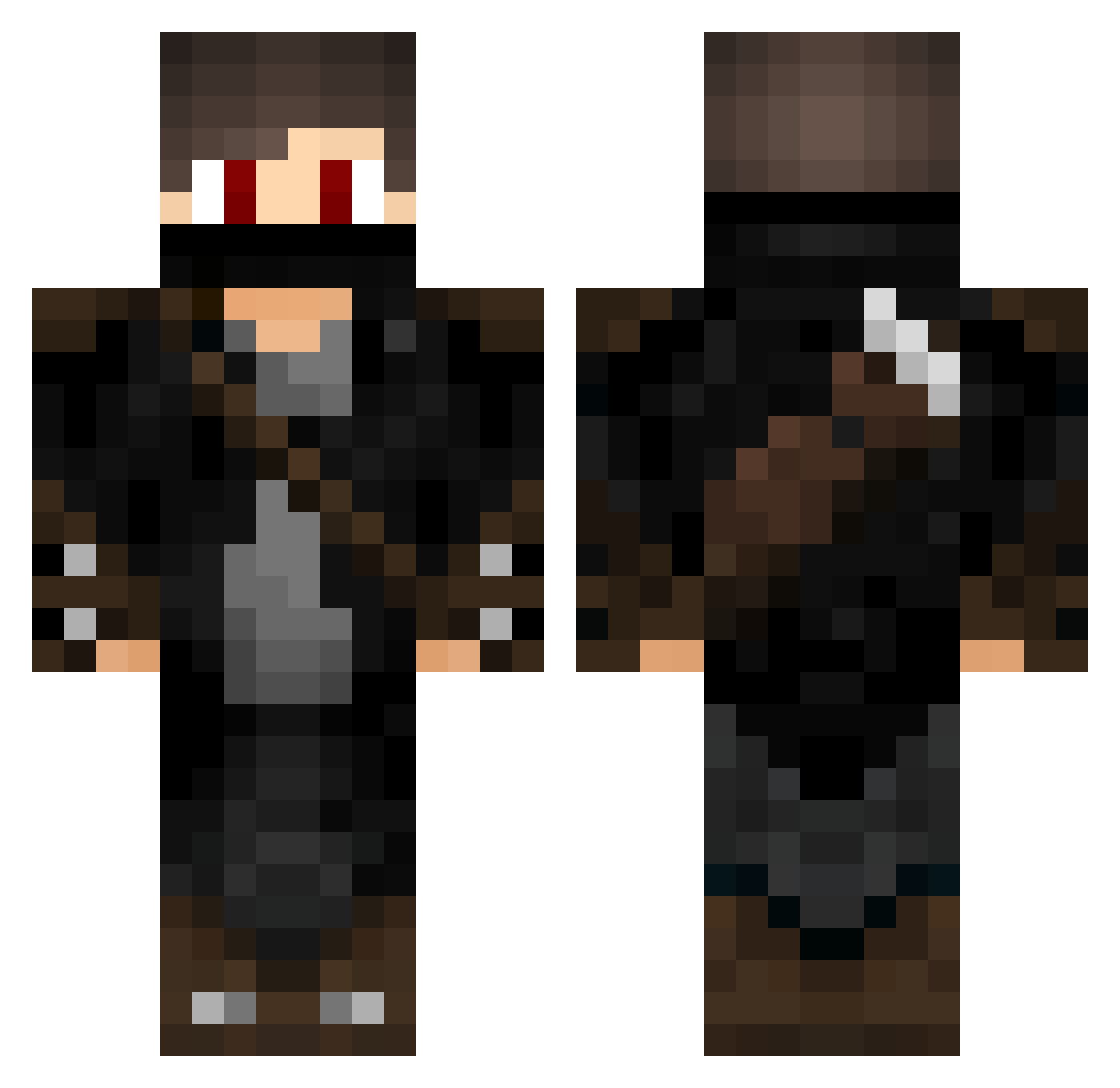 X4nda_ Minecraft skin, front and back view