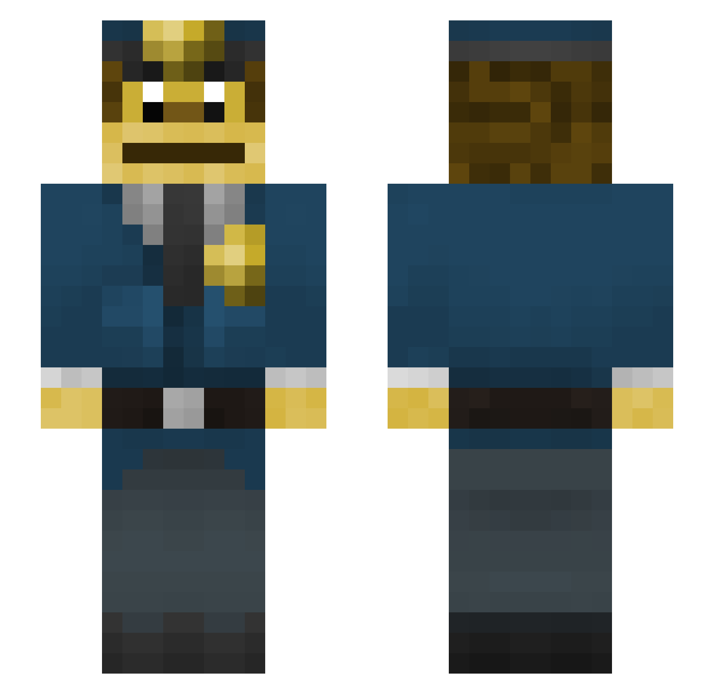 Themonkenator Minecraft skin, front and back view