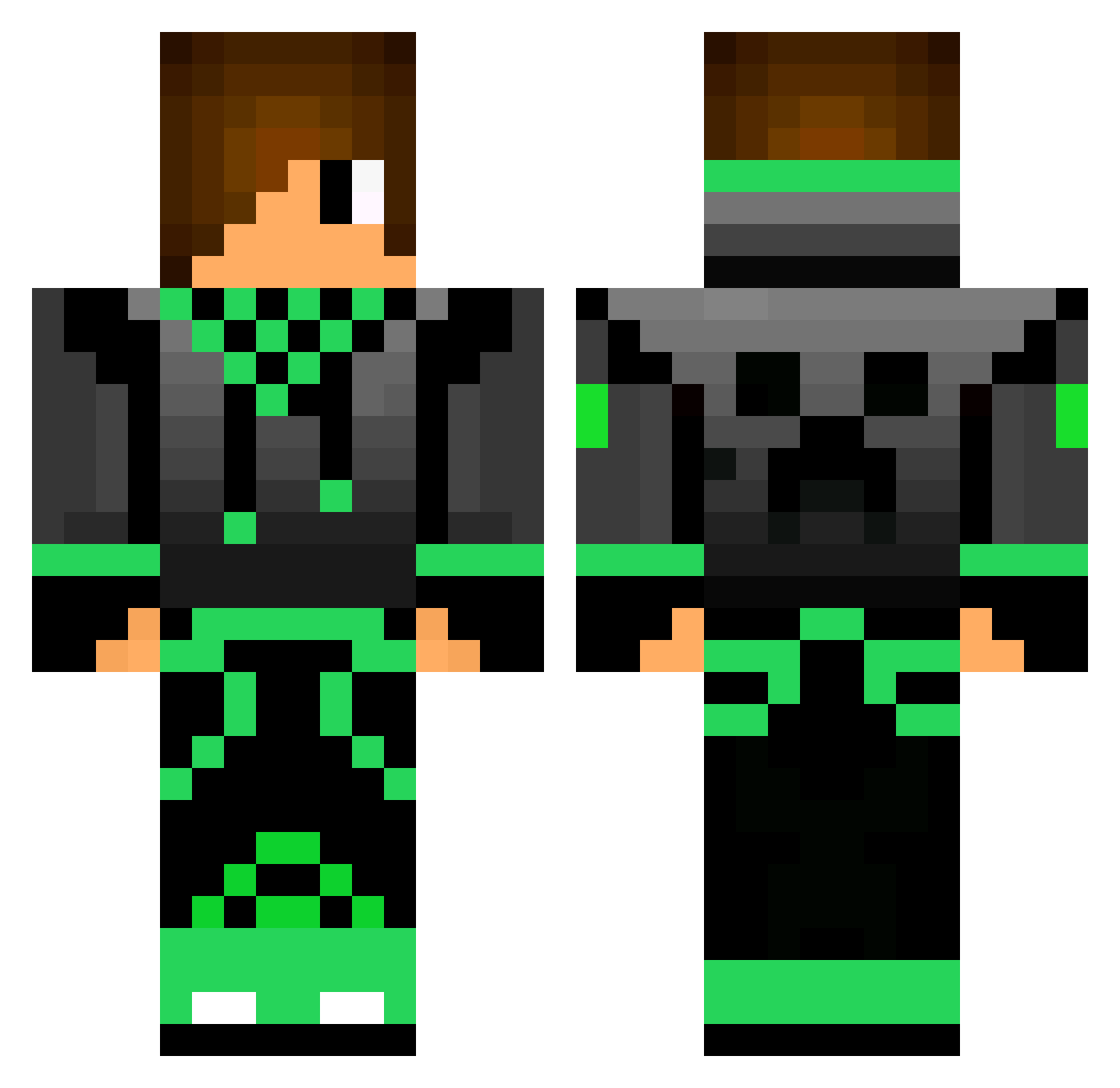 Roijett Minecraft skin, front and back view