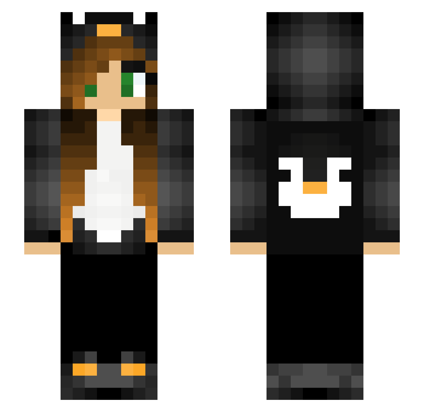 xXPenGu8Xx Minecraft skin, front and back view