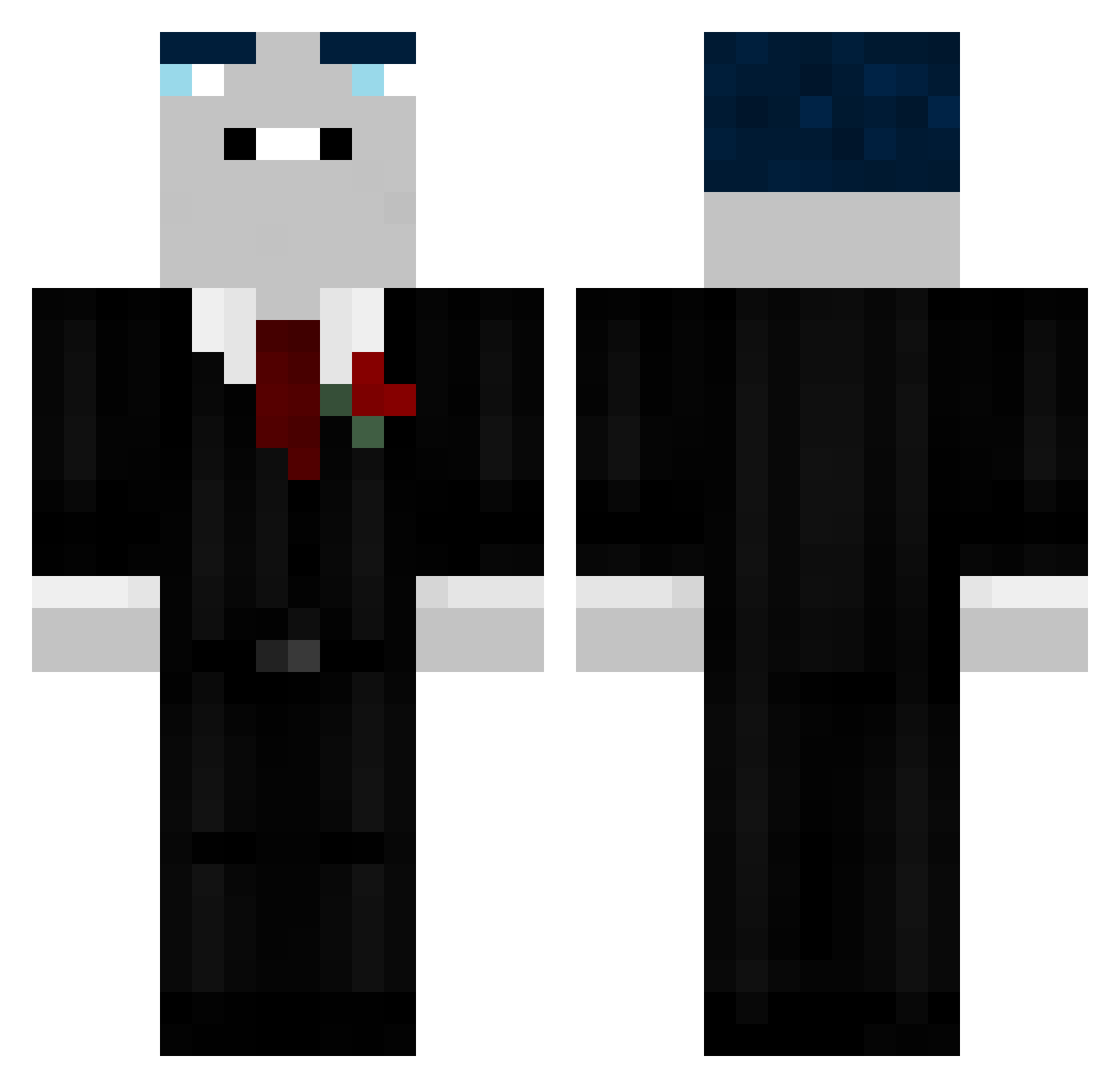 ToxicZane Minecraft skin, front and back view