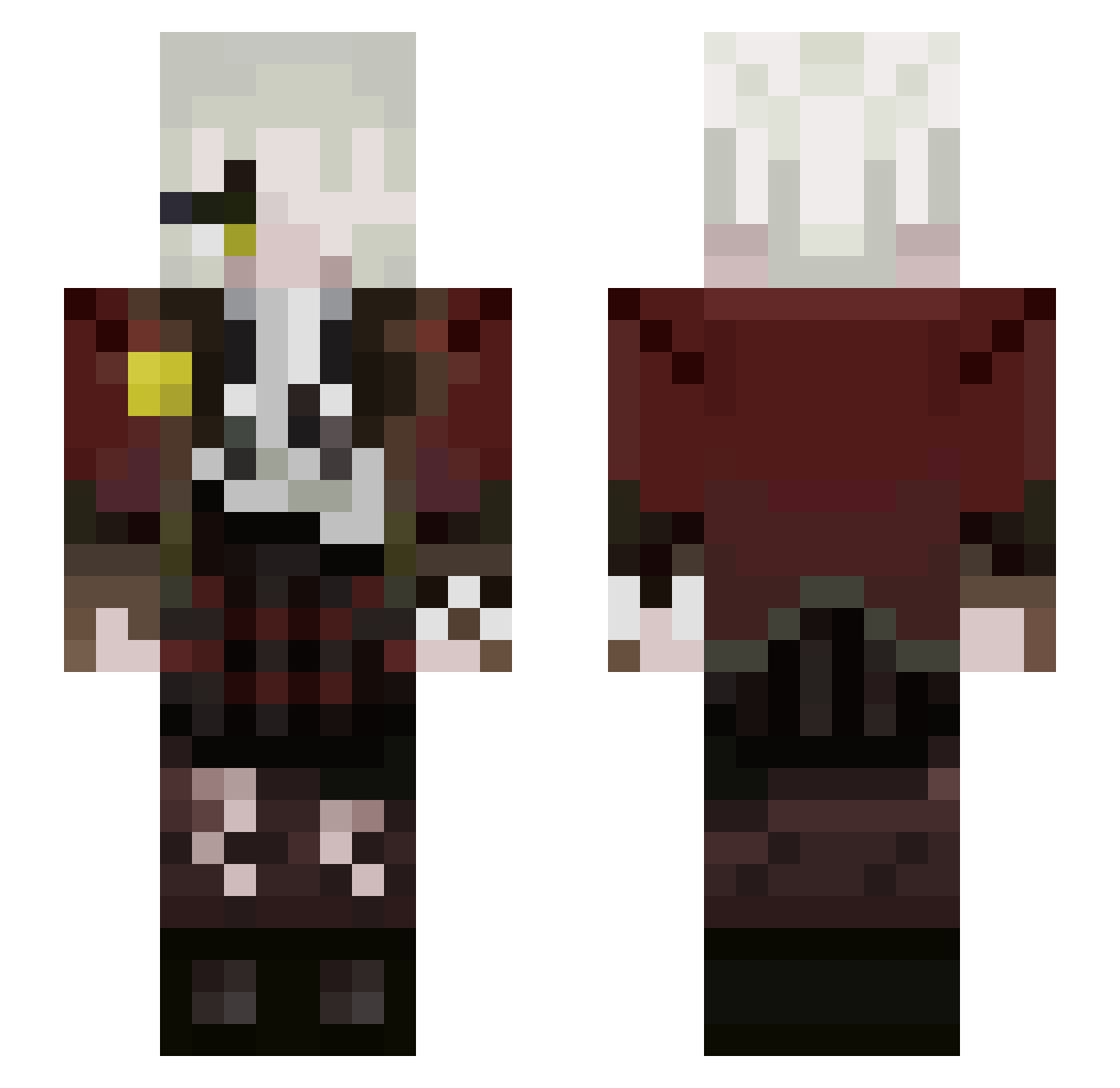the_misogyniser Minecraft skin, front and back view