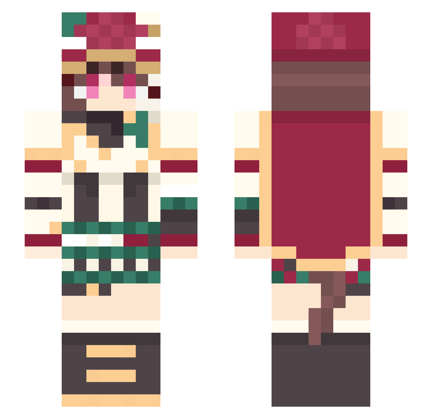 zailent Minecraft skin, front and back view