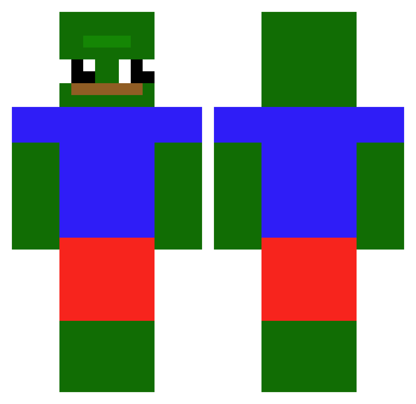 Tadooodle Minecraft skin, front and back view