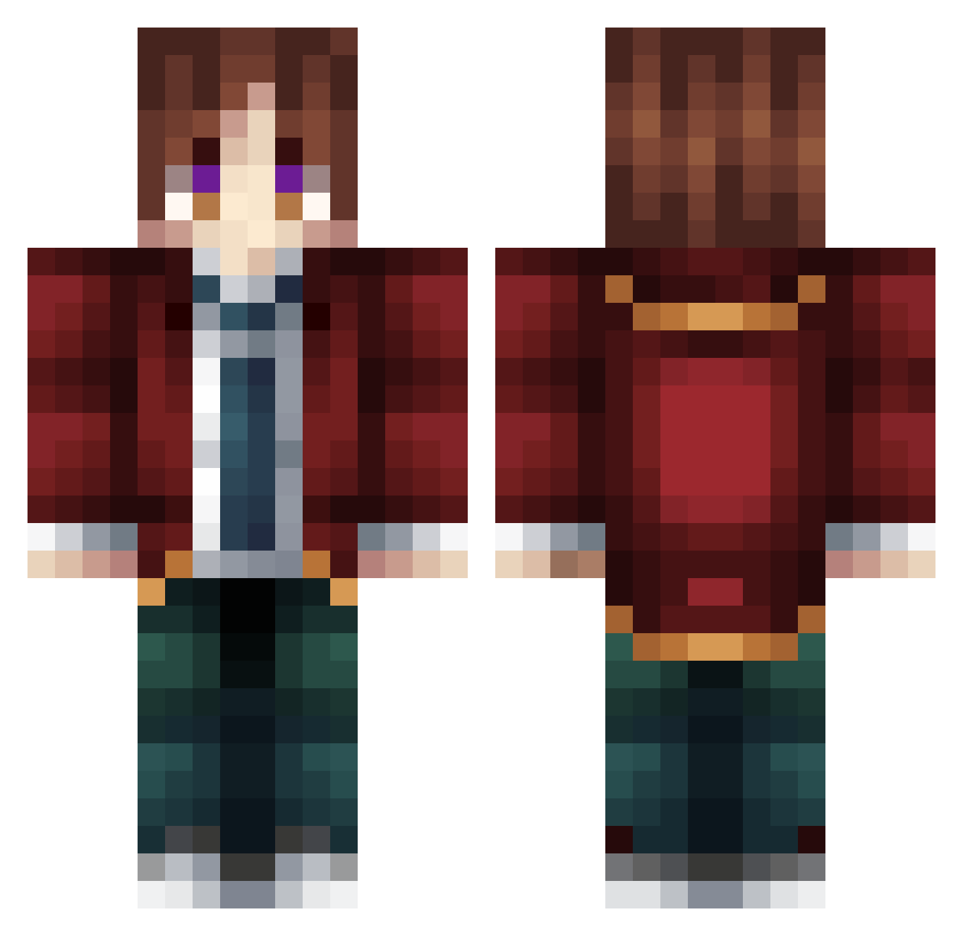 VFlametundra Minecraft skin, front and back view