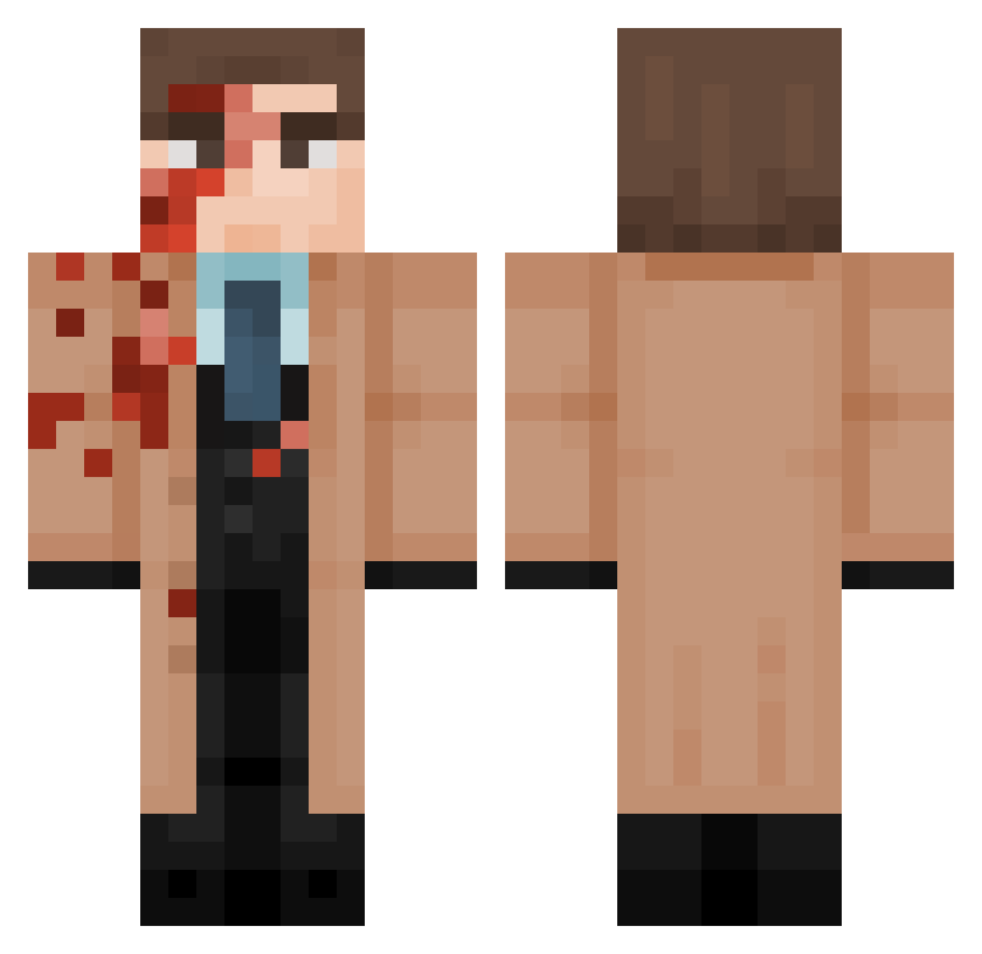 Shiberg Minecraft skin, front and back view