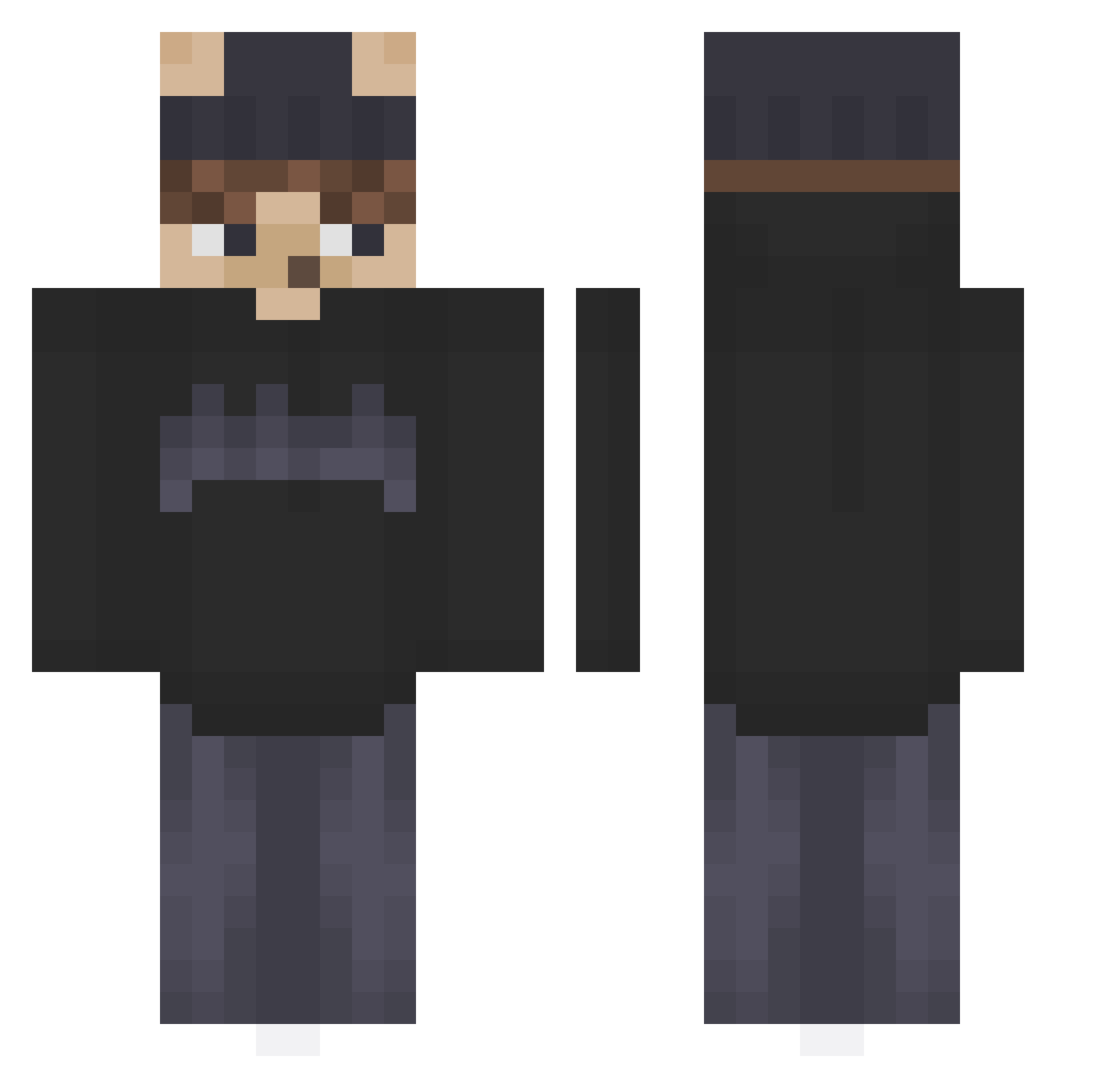 AnnoyingJezeek Minecraft skin, front and back view