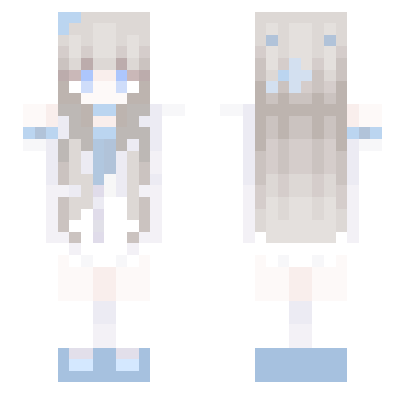 Qmxklwzy Minecraft skin, front and back view