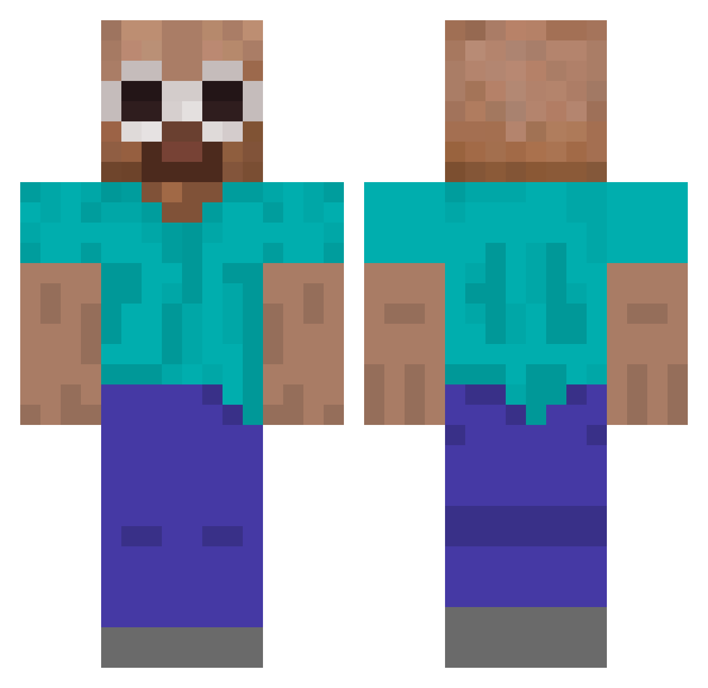 Stoppelkamp10 Minecraft skin, front and back view