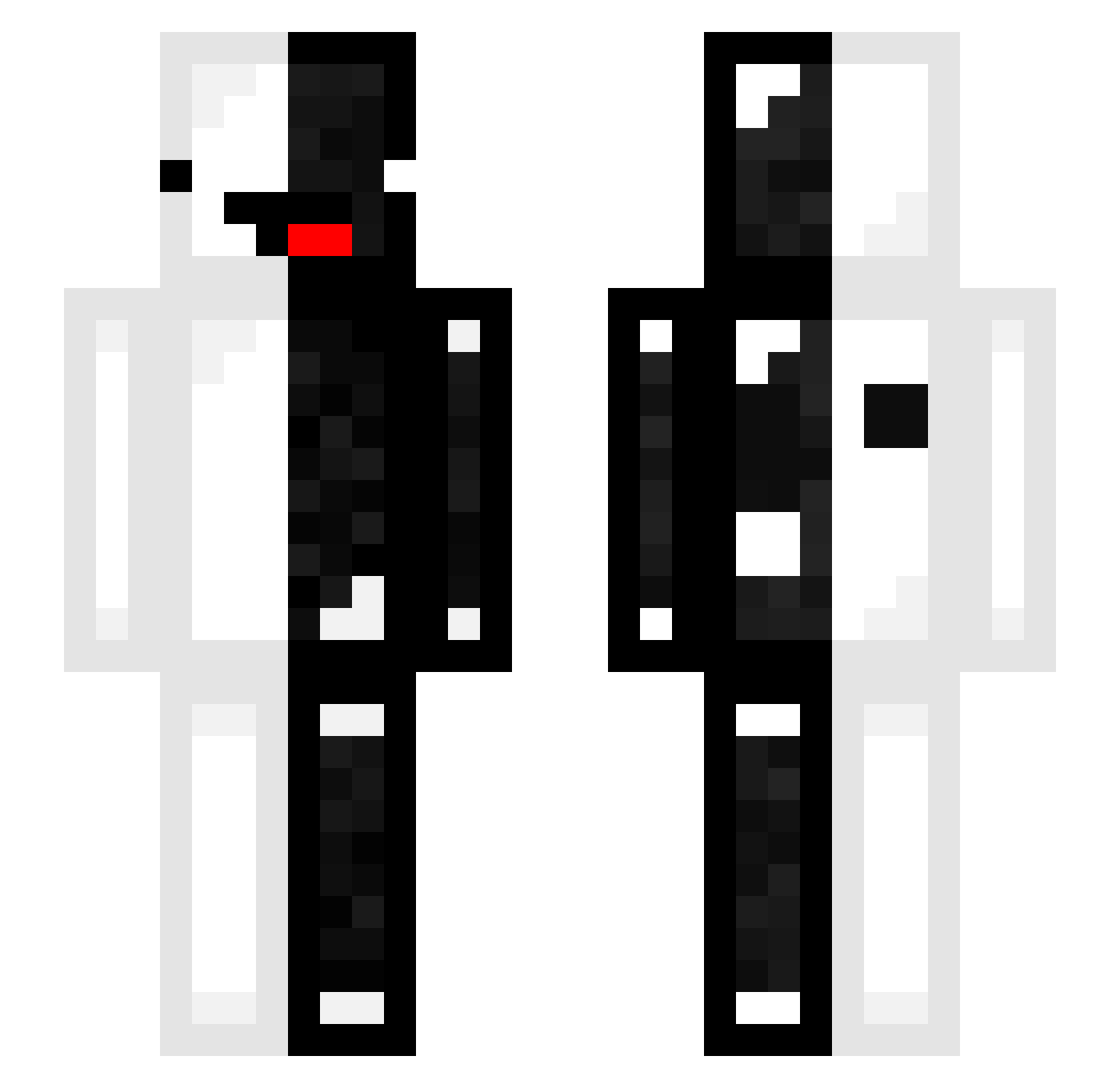MalualHD Minecraft skin, front and back view