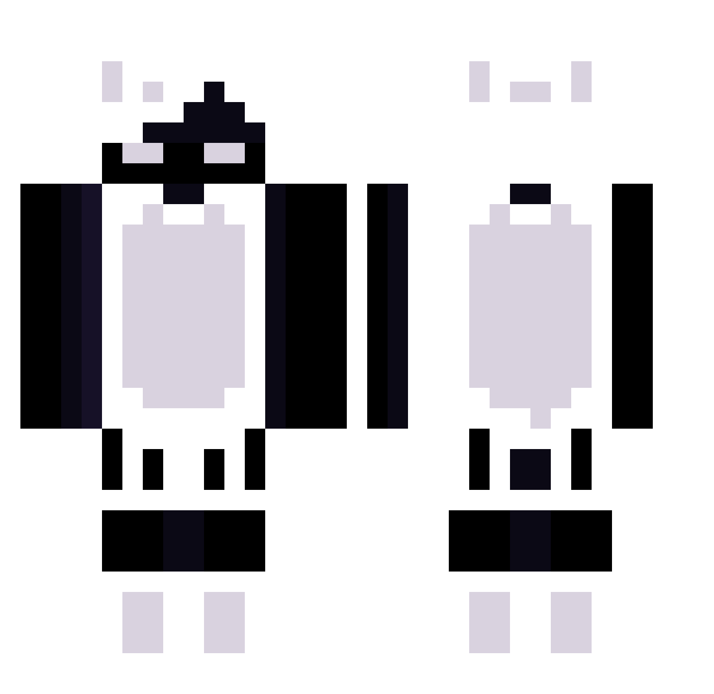 Rarad23 Minecraft skin, front and back view