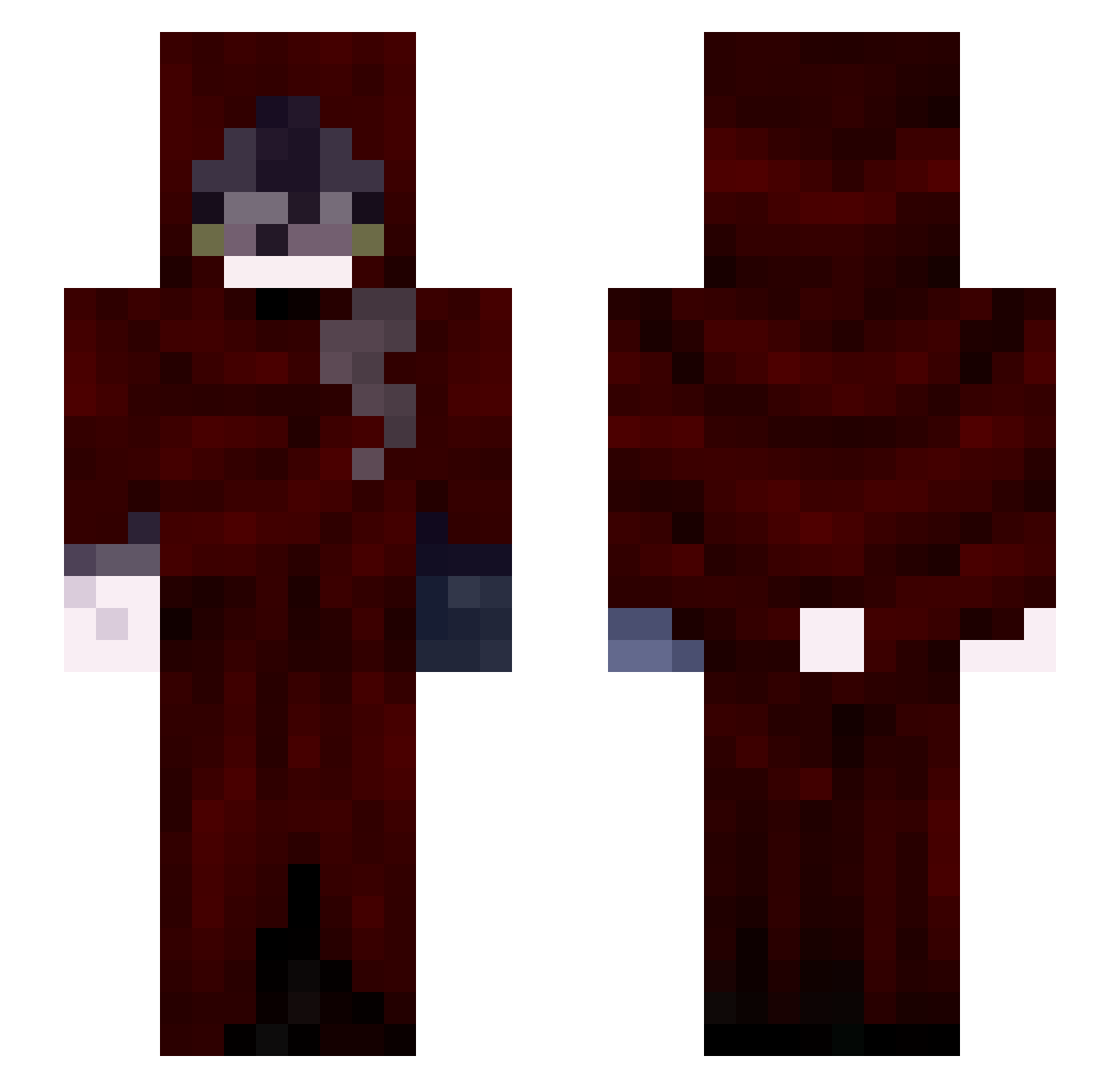 Canary505 Minecraft skin, front and back view