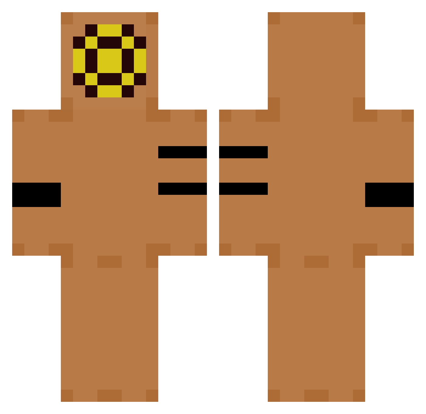 ShlingMan Minecraft skin, front and back view