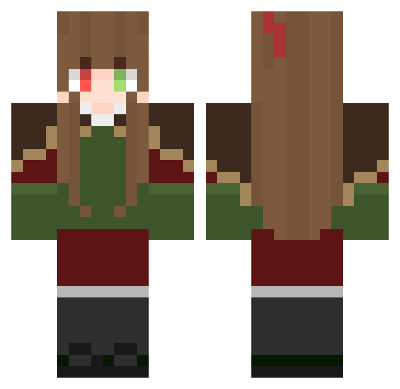 Atomo123456789 Minecraft skin, front and back view