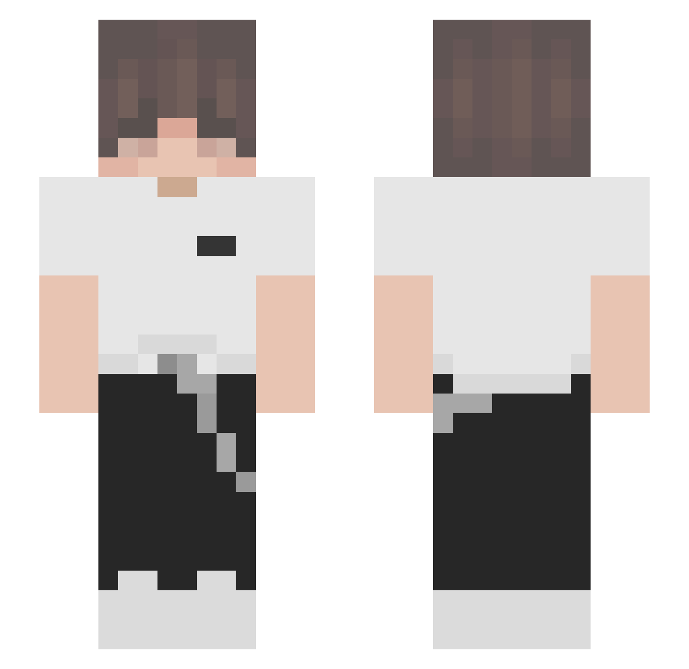 wellmyz Minecraft skin, front and back view