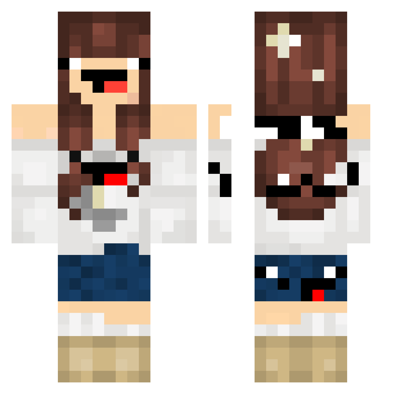 RenTheRoot Minecraft skin, front and back view