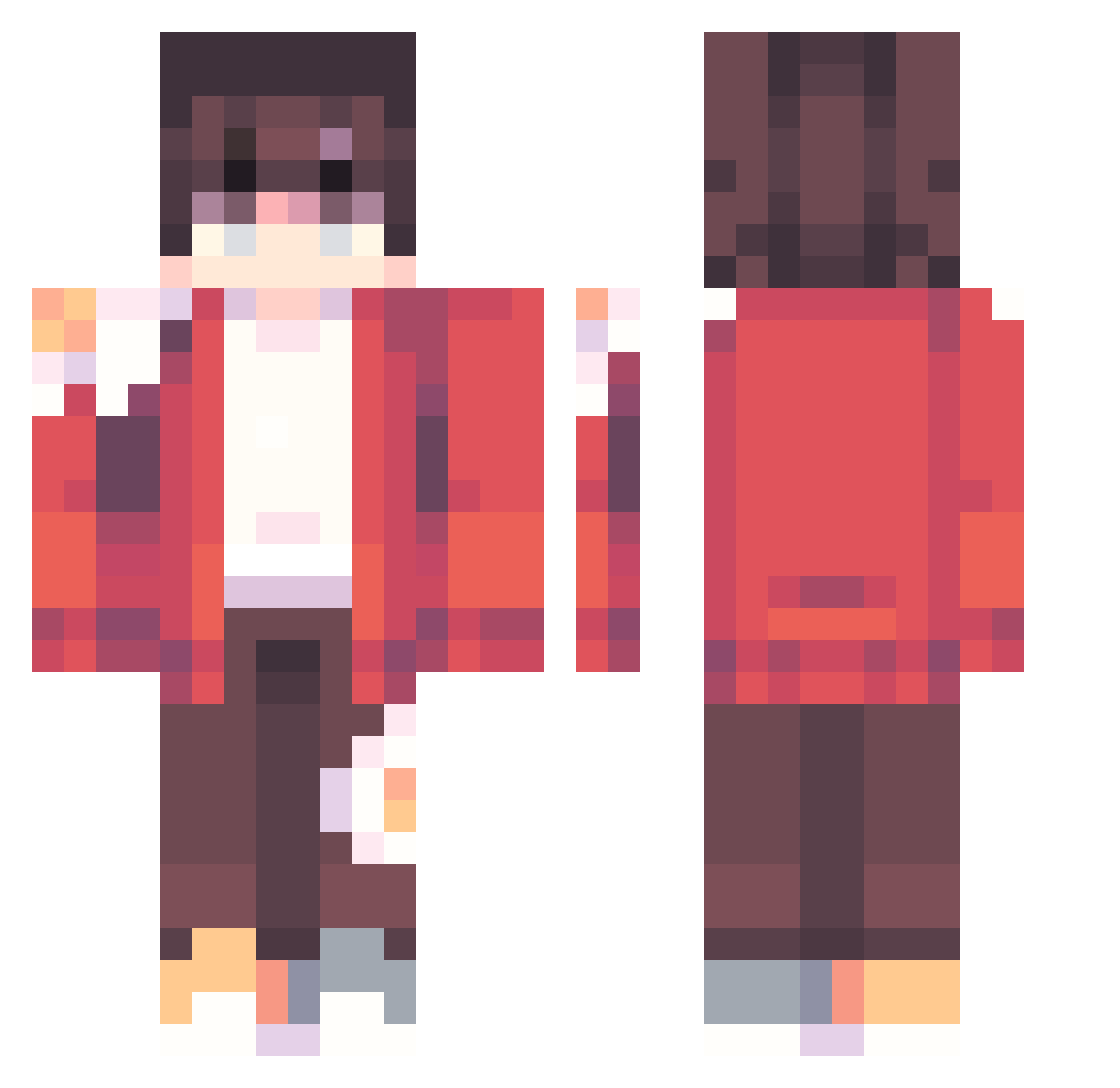 iKeitha Minecraft skin, front and back view
