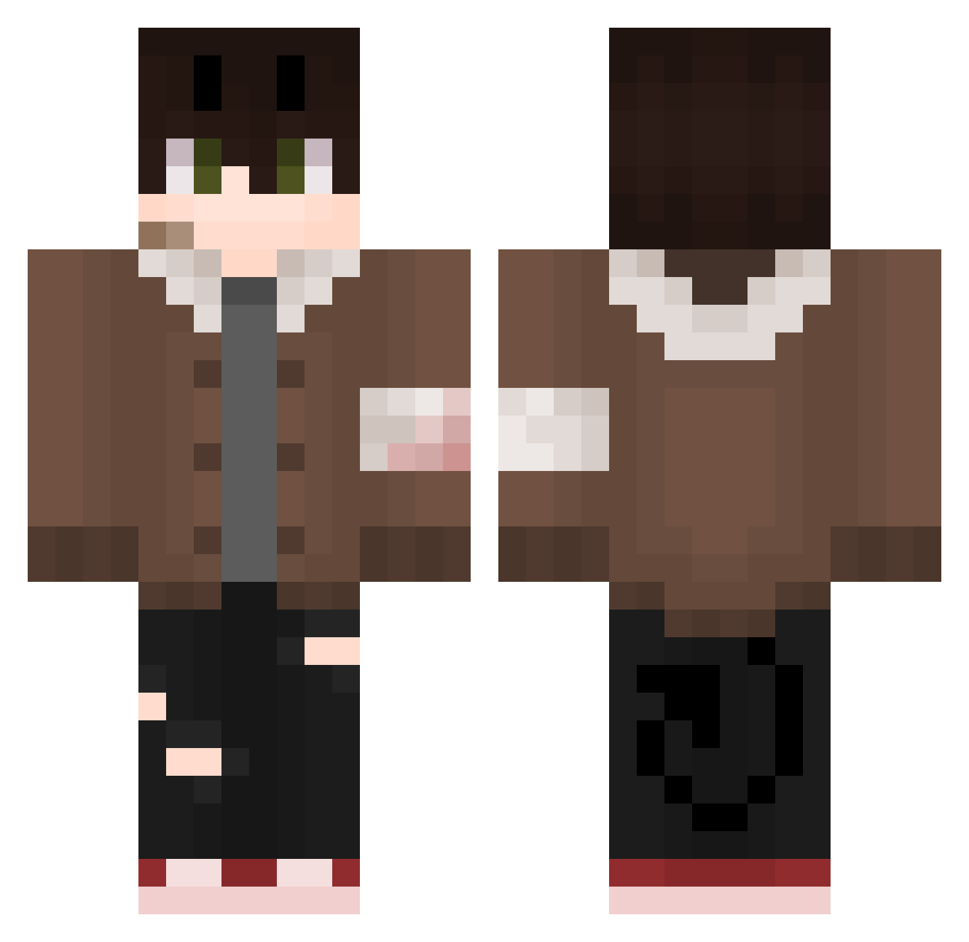 aidanmvc Minecraft skin, front and back view