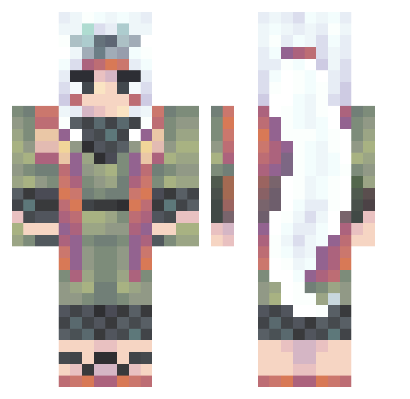 Pato10 Minecraft skin, front and back view