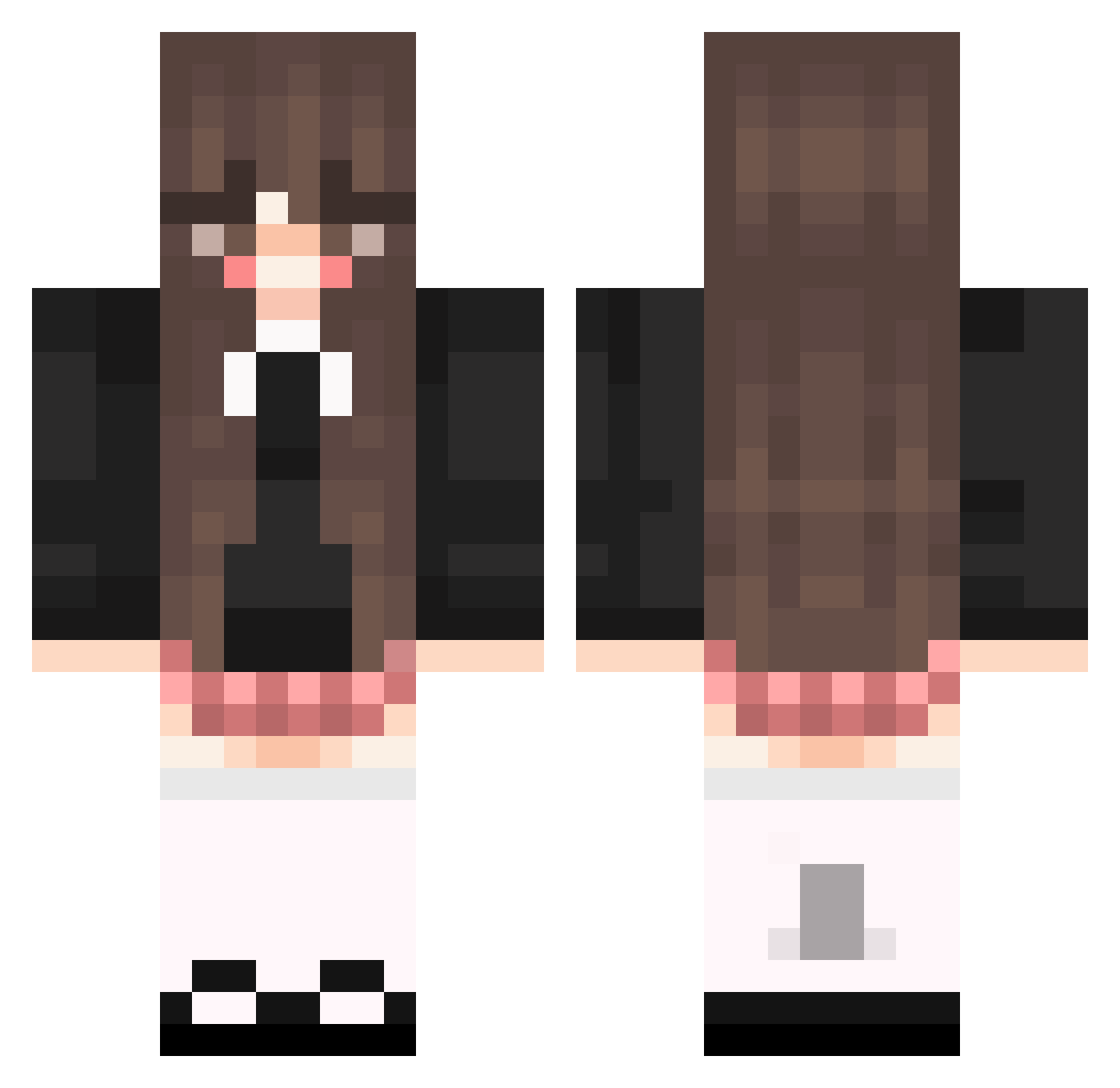 Mieuve Minecraft skin, front and back view