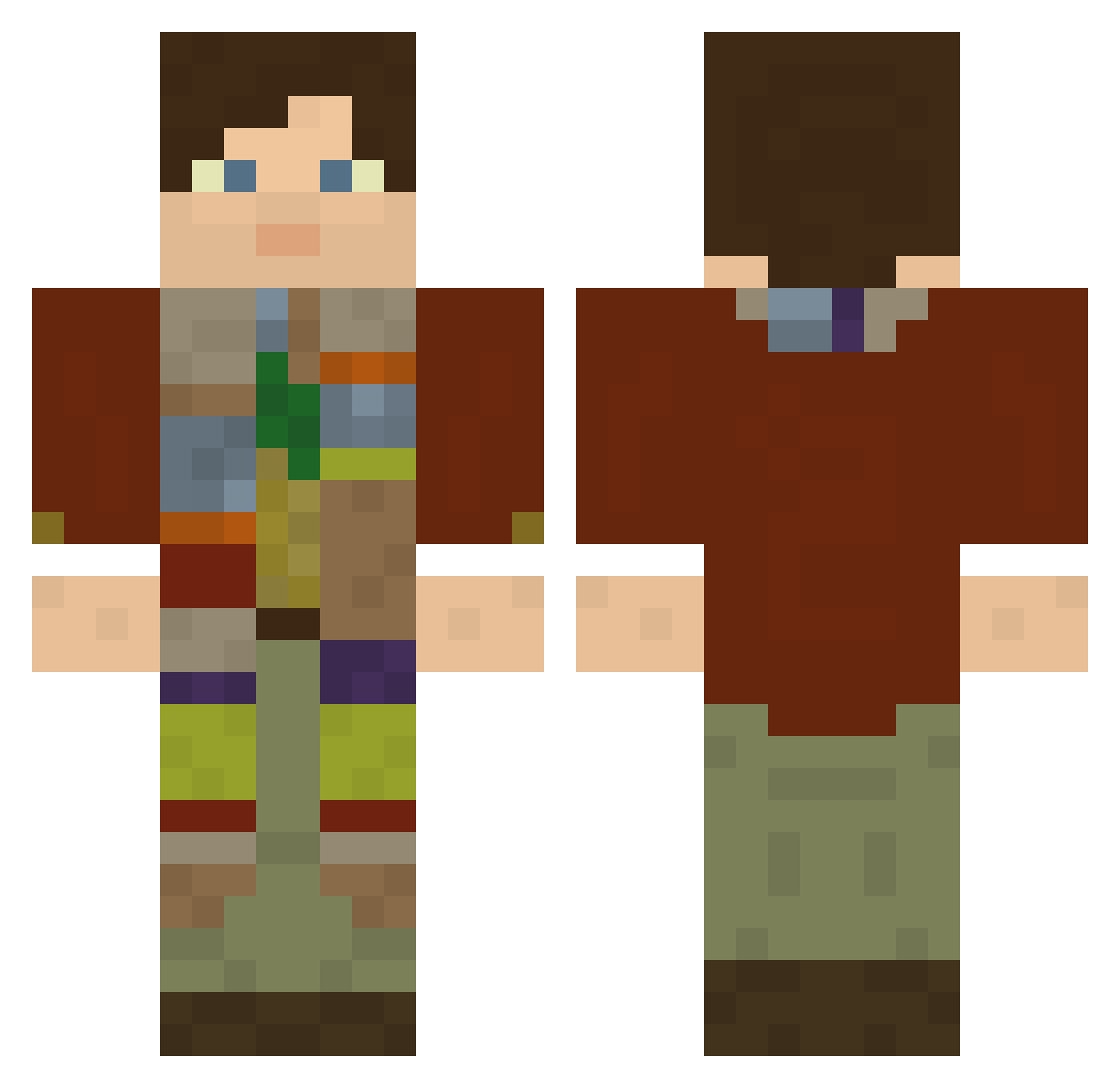 everydayendermen Minecraft skin, front and back view