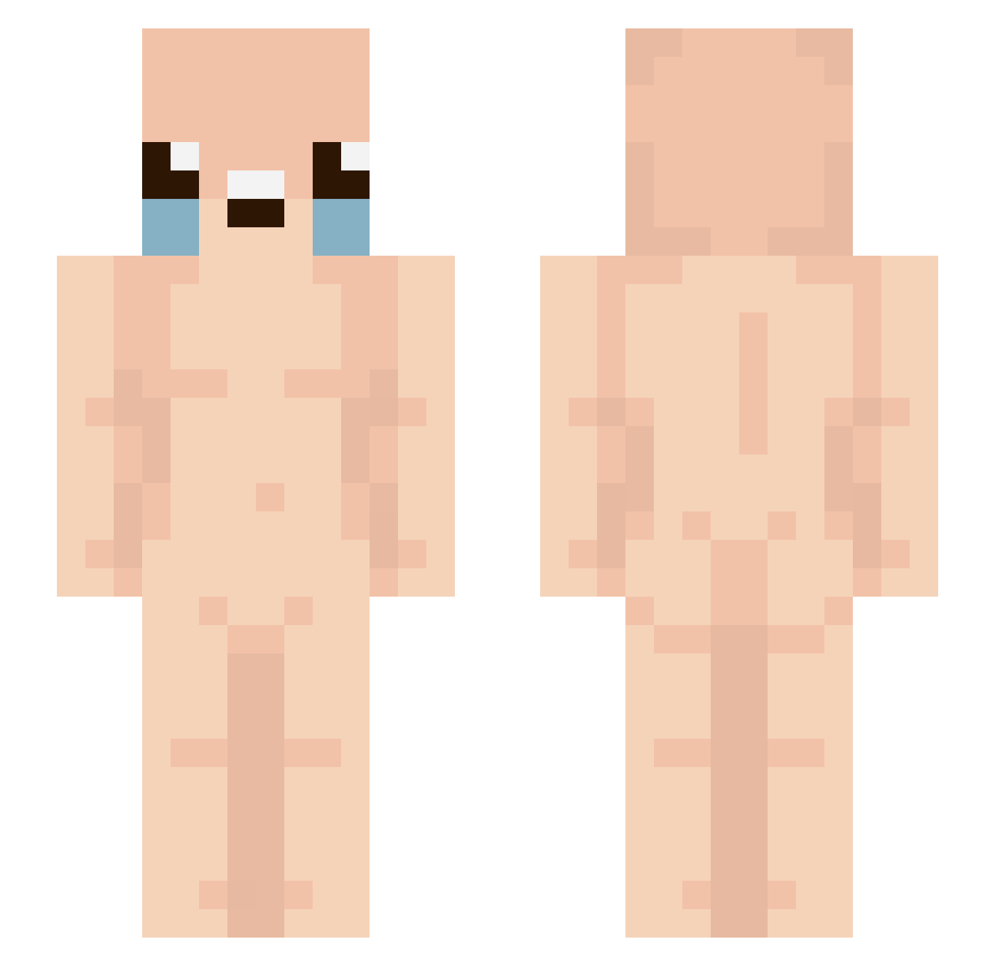 DarthMine Minecraft skin, front and back view
