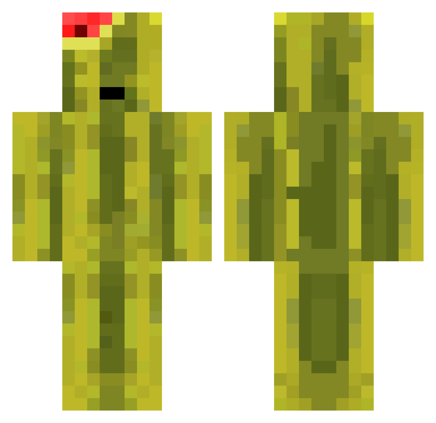 unforqiven Minecraft skin, front and back view