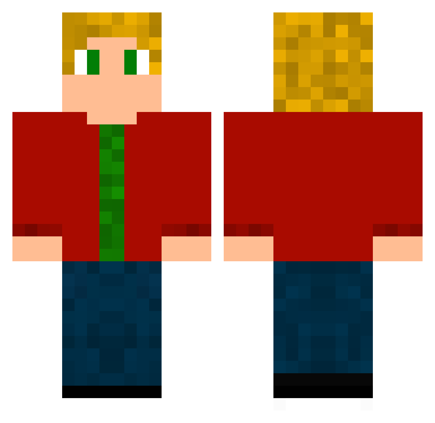 Resurrecting Minecraft skin, front and back view