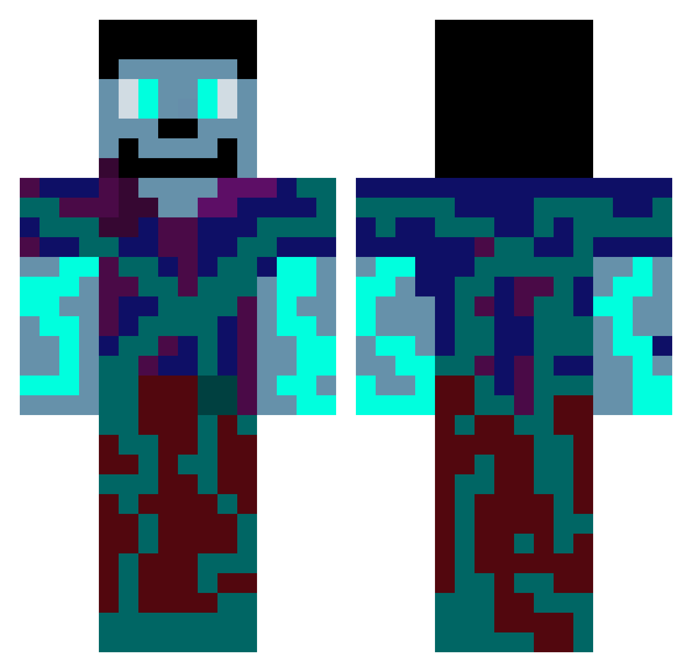 Hamithannn Minecraft skin, front and back view