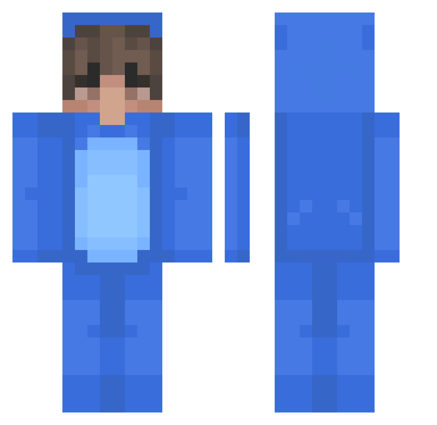 LeftyIsAnIdiot Minecraft skin, front and back view