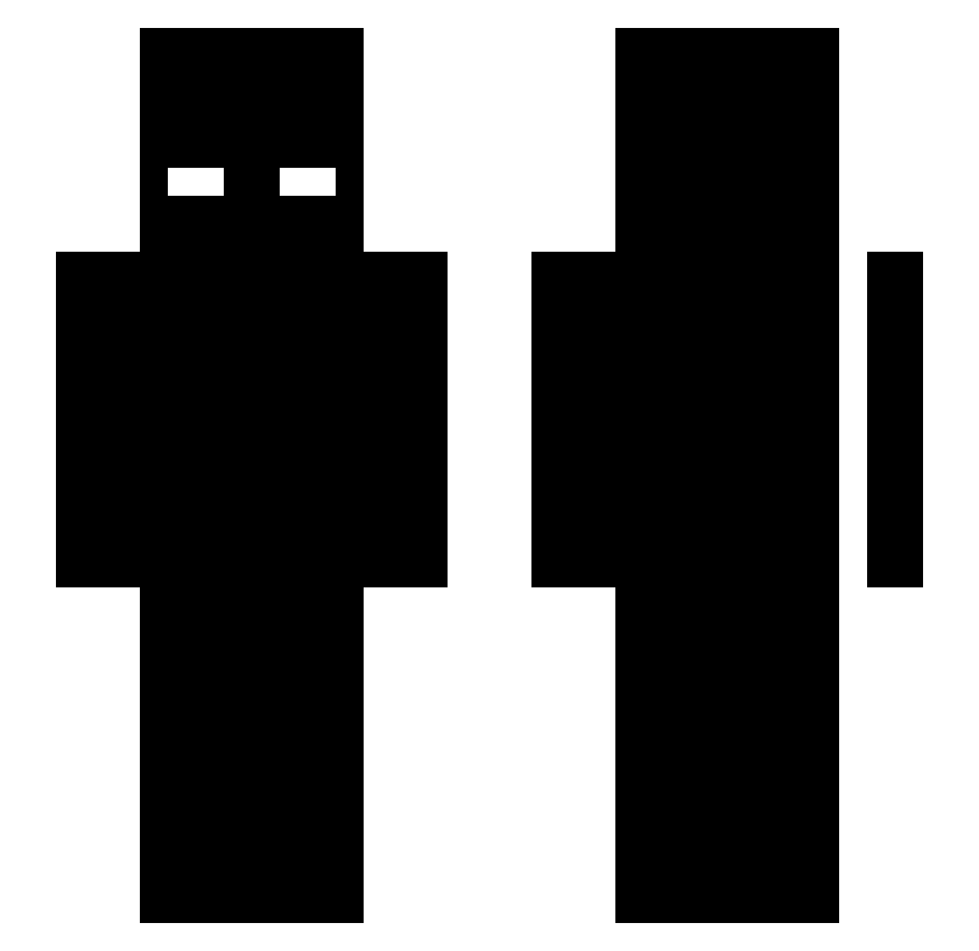 Riiciits Minecraft skin, front and back view