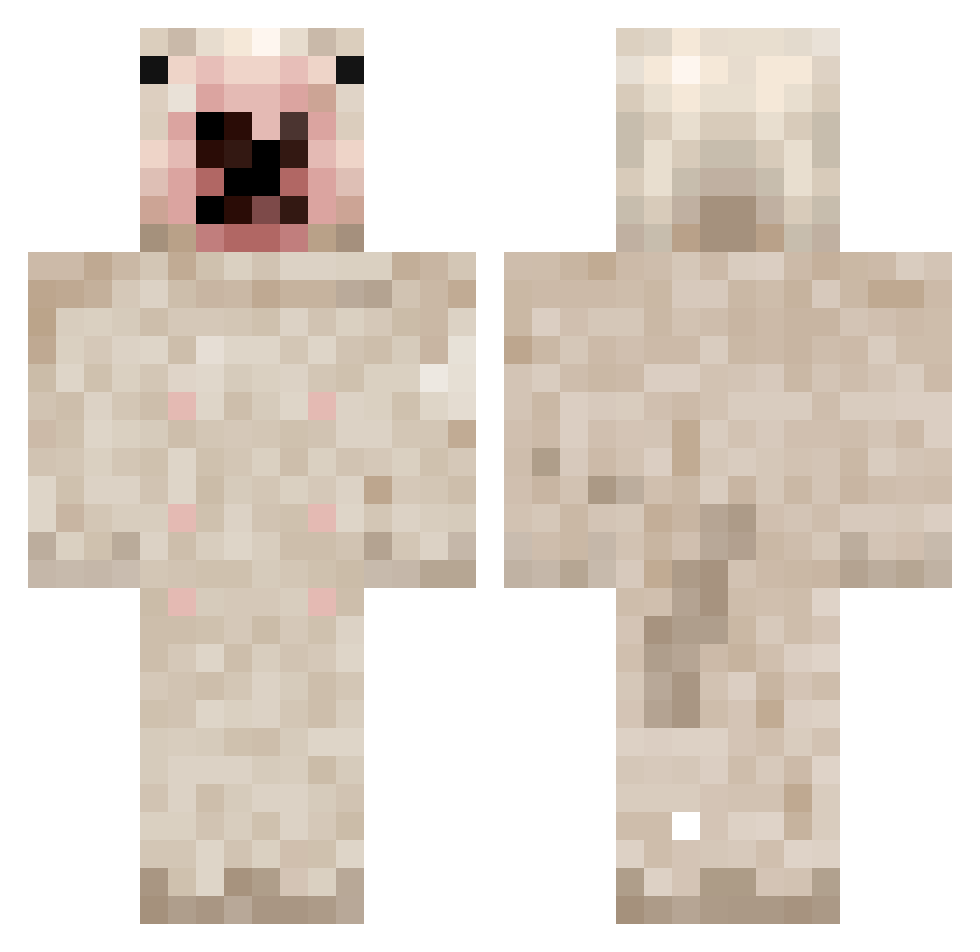 GdotZ Minecraft skin, front and back view