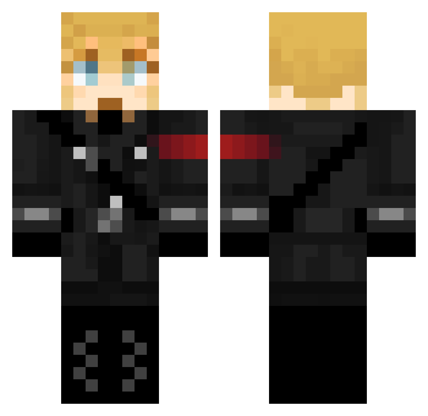 melihio Minecraft skin, front and back view