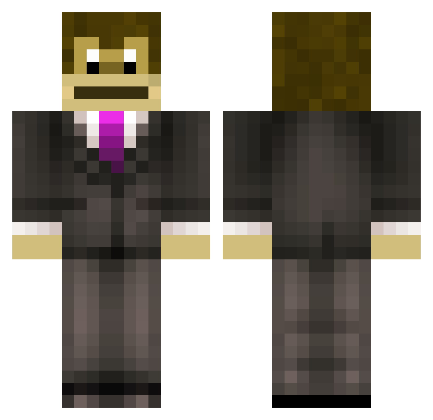 quizikek Minecraft skin, front and back view