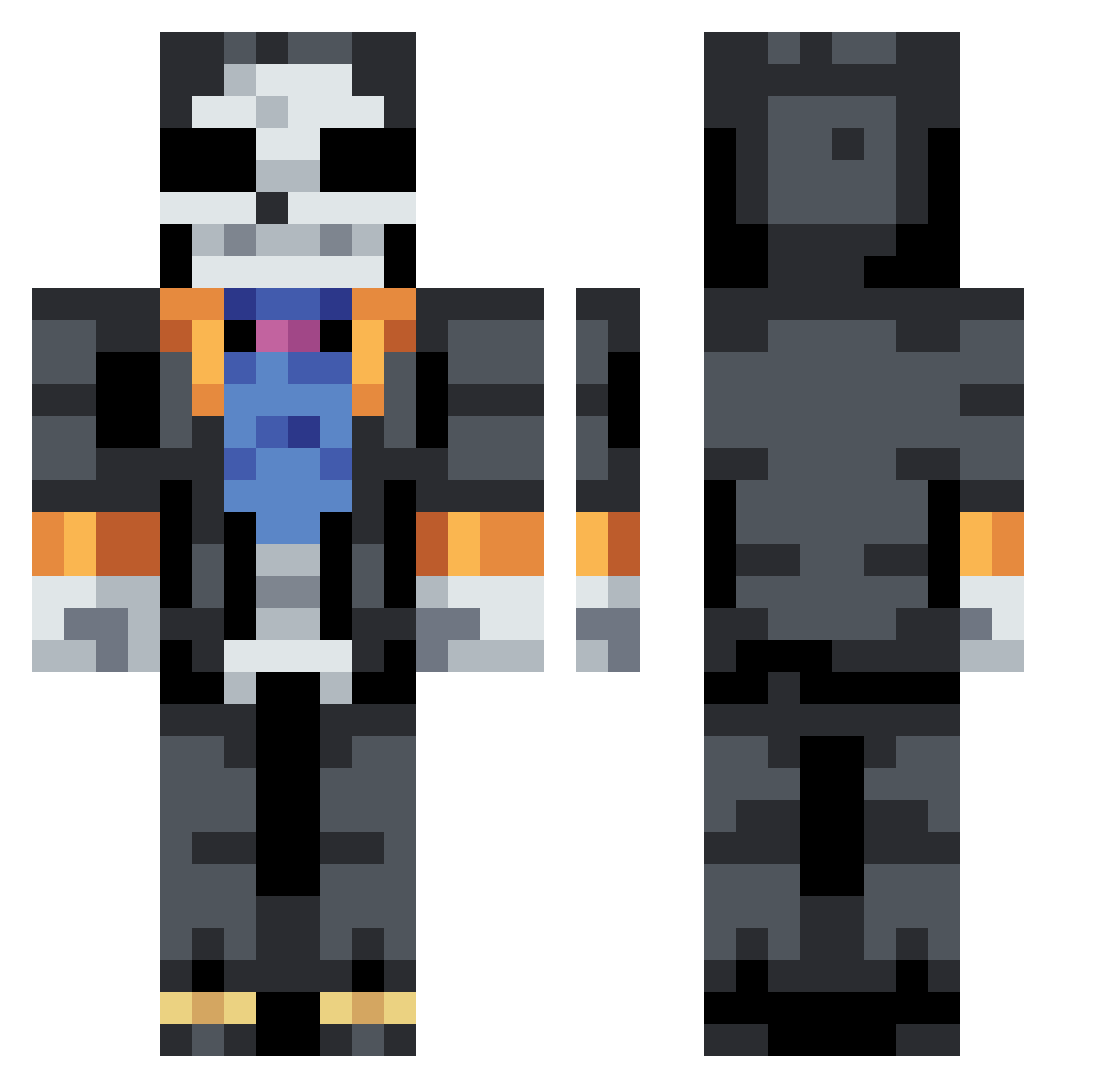 DustinHendrson71 Minecraft skin, front and back view