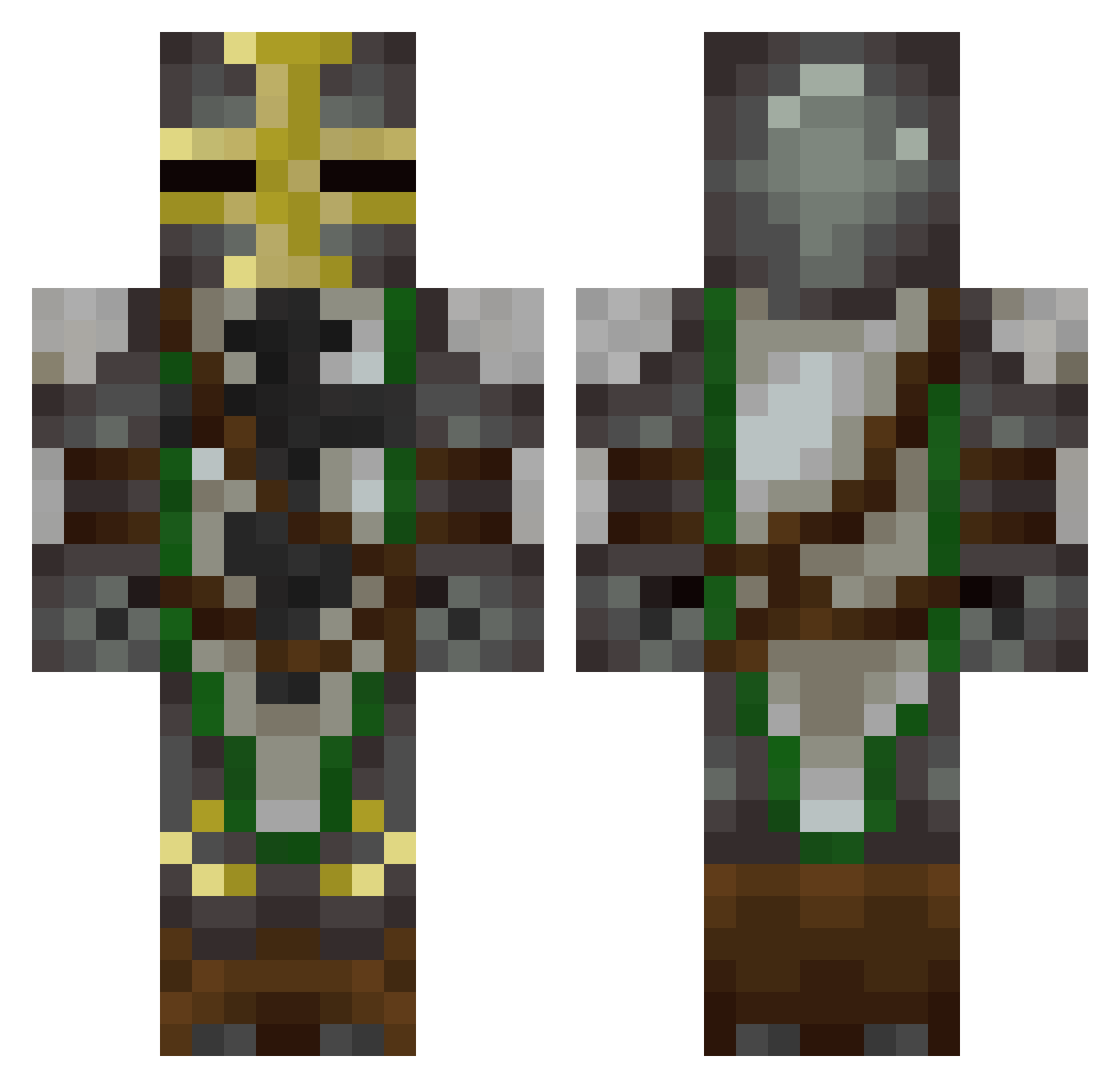supersensual Minecraft skin, front and back view
