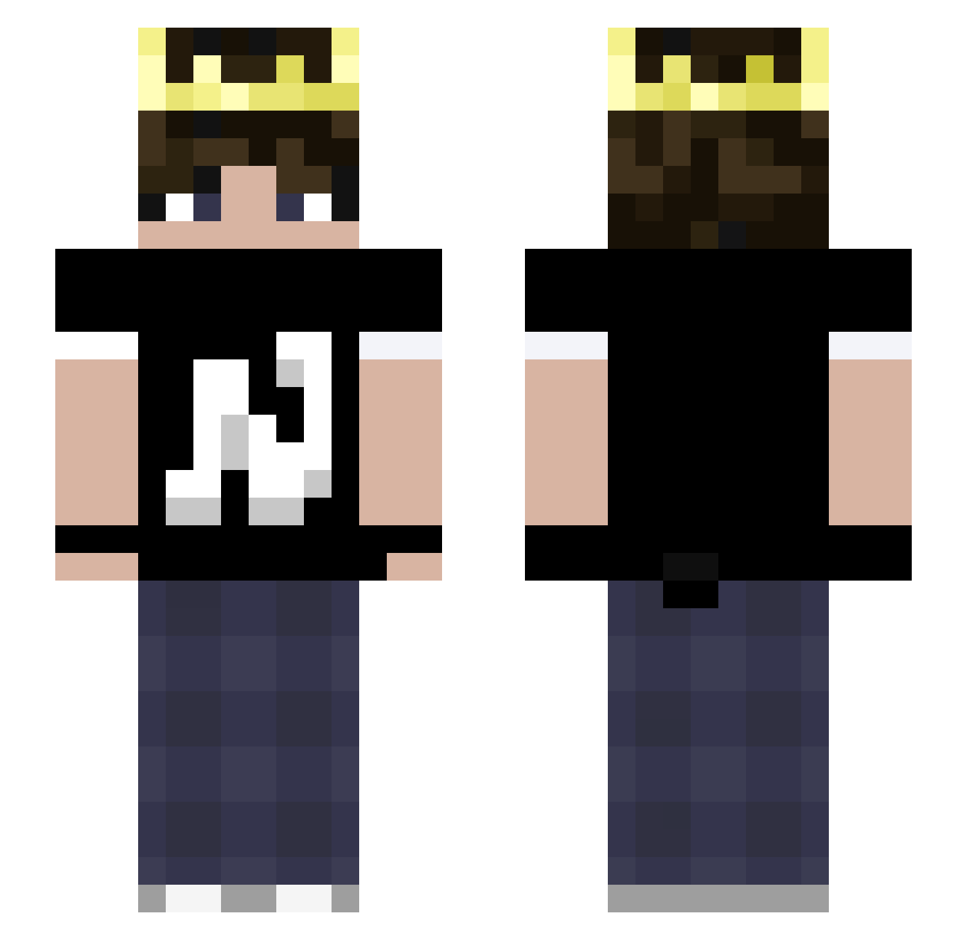NoiceBypass Minecraft skin, front and back view
