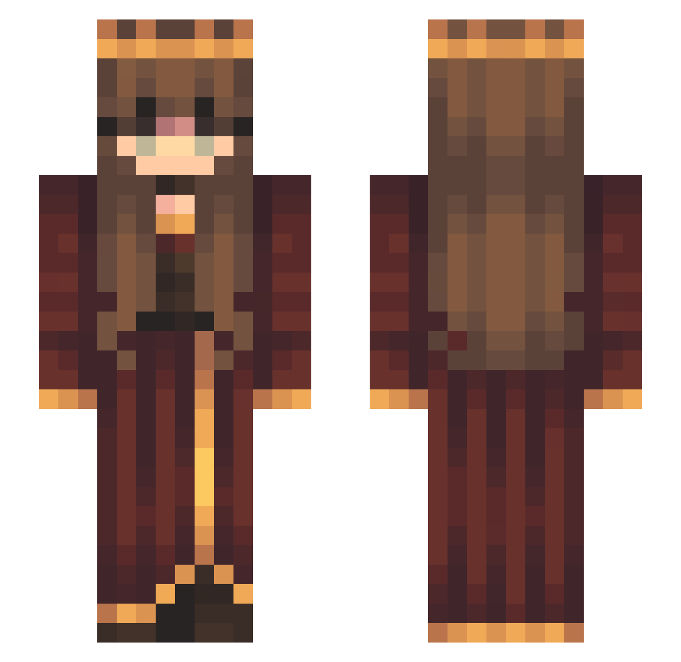 5bm Minecraft skin, front and back view