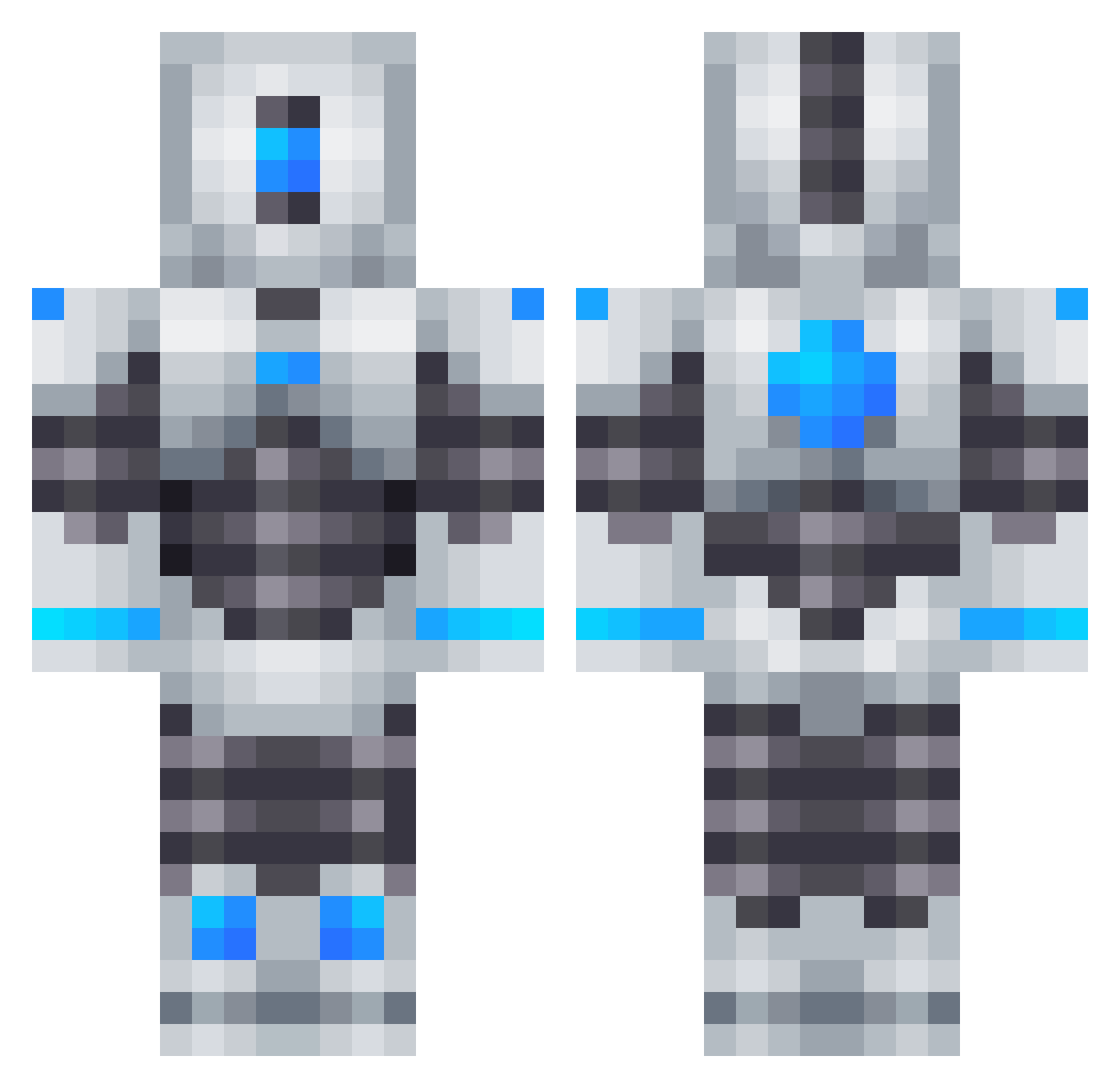 Divinlockt Minecraft skin, front and back view