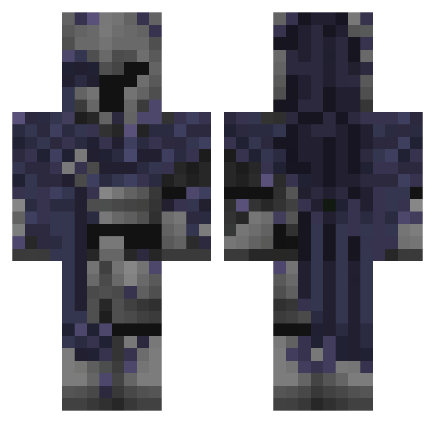 RapCorePL Minecraft skin, front and back view