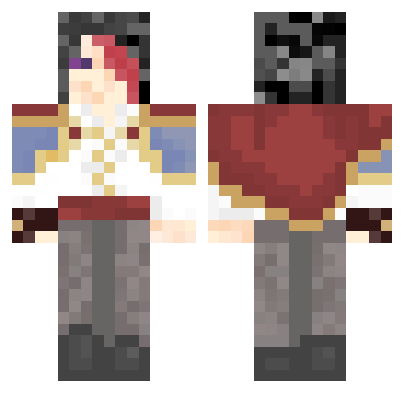 ShiningStarrr Minecraft skin, front and back view