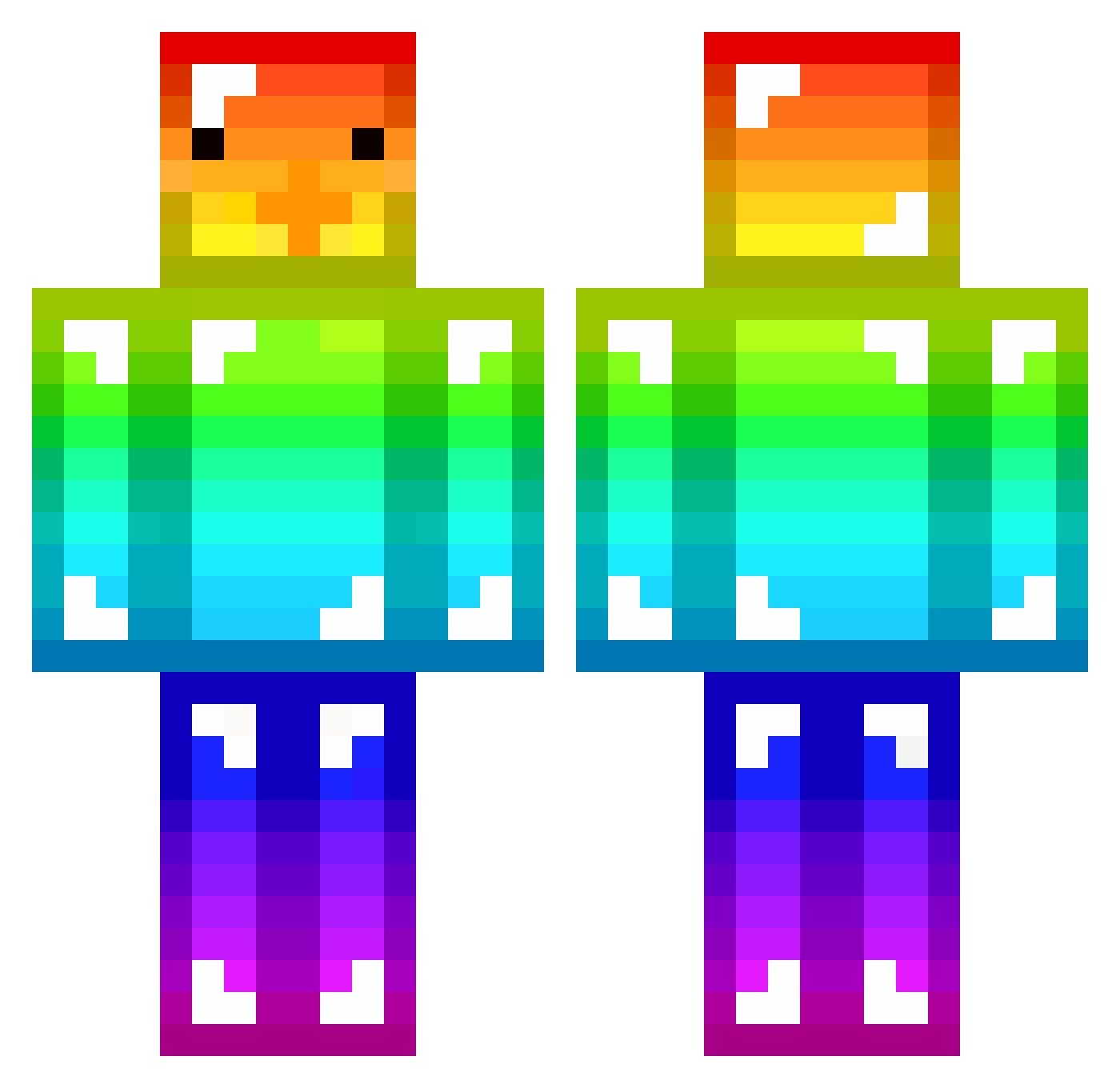 PPiyagy Minecraft skin, front and back view