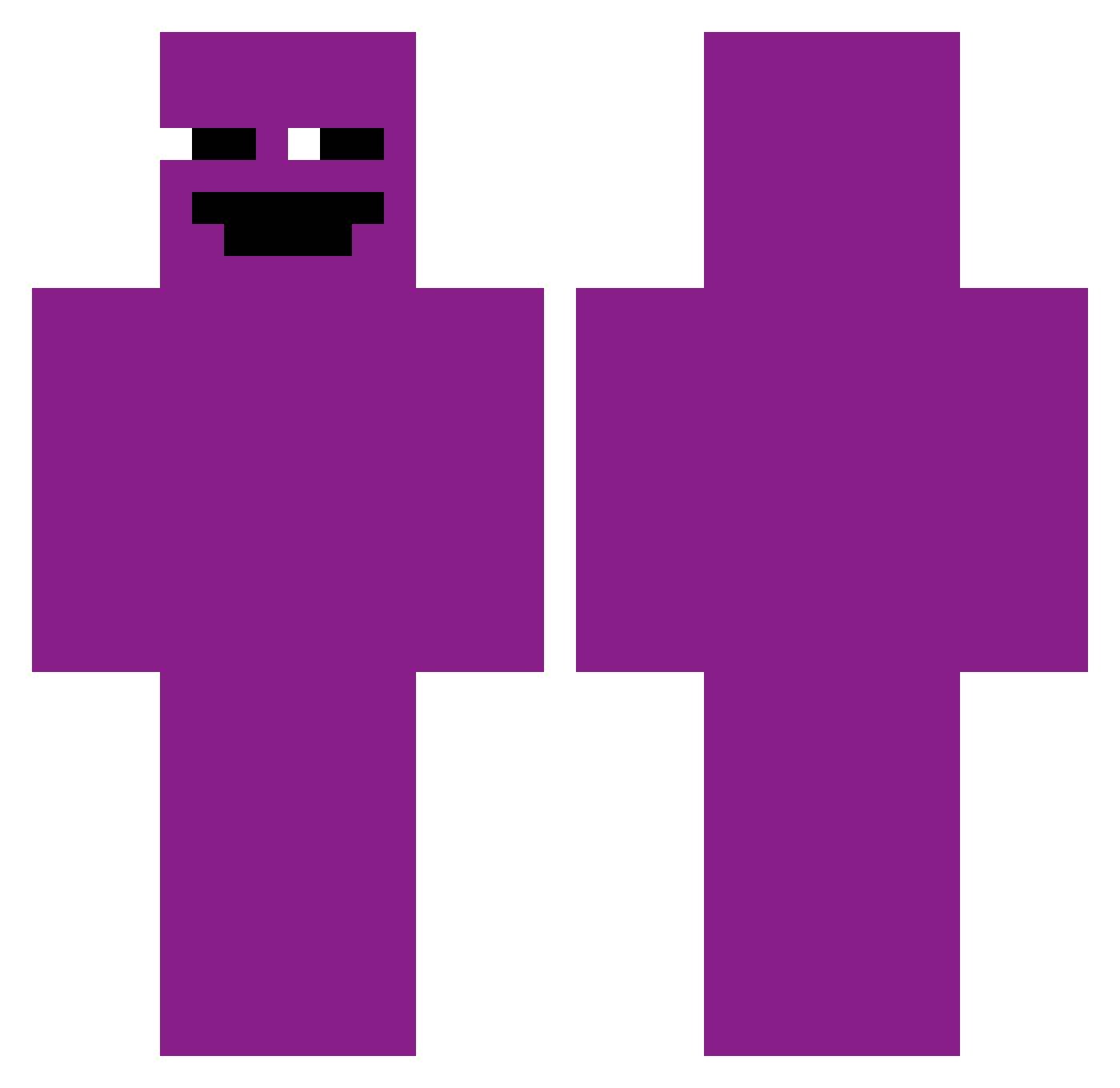 T0games Minecraft skin, front and back view