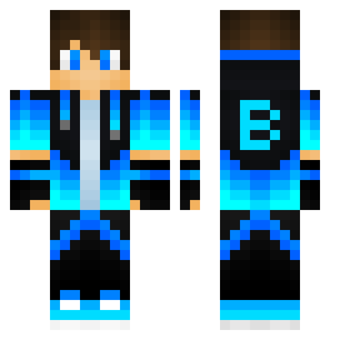 Thecoolbenny Minecraft skin, front and back view