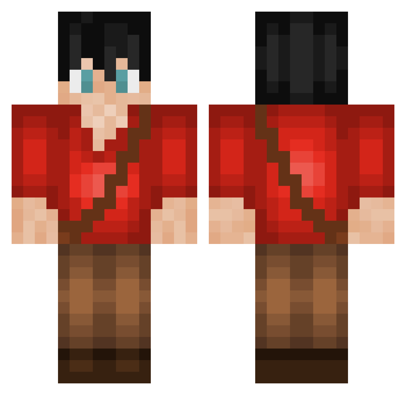 CRAZYDEATHAWK Minecraft skin, front and back view
