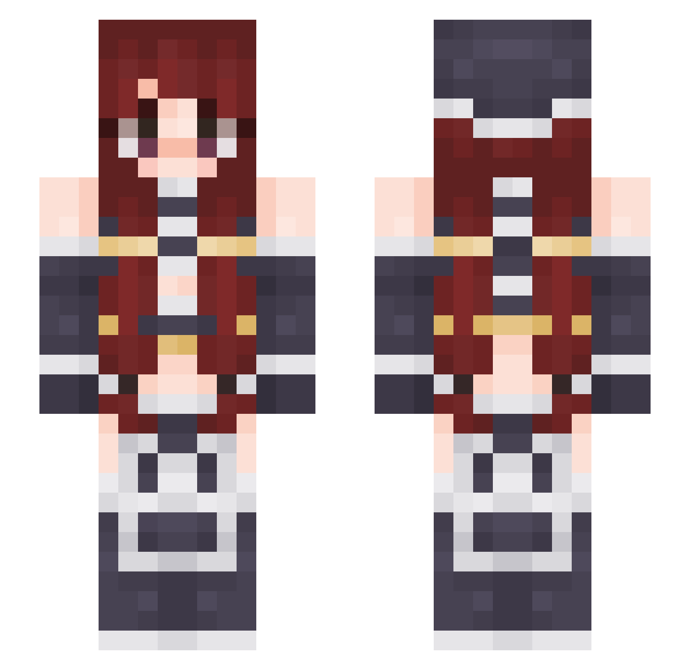 Norii_San Minecraft skin, front and back view