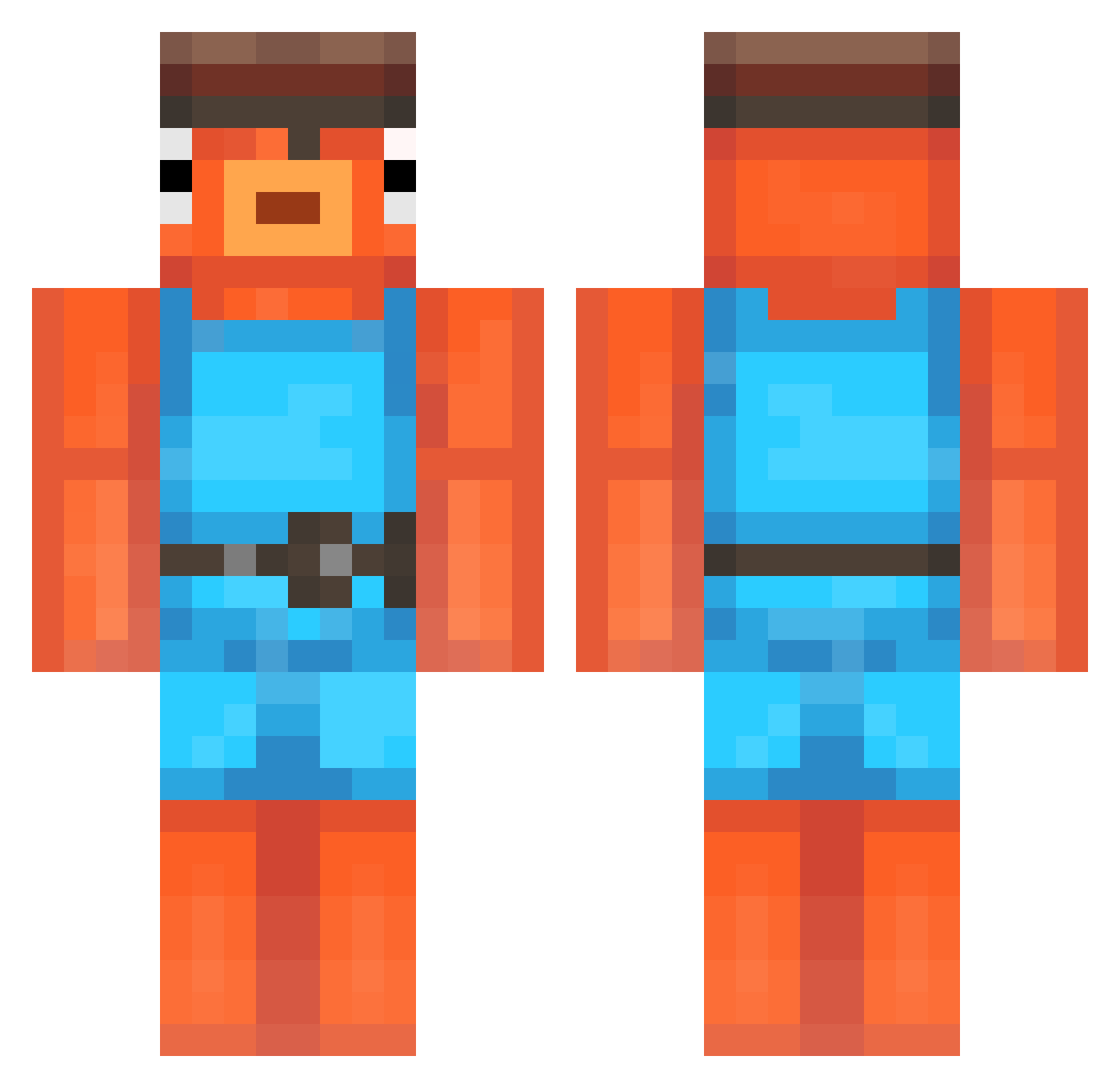finnadestroys Minecraft skin, front and back view