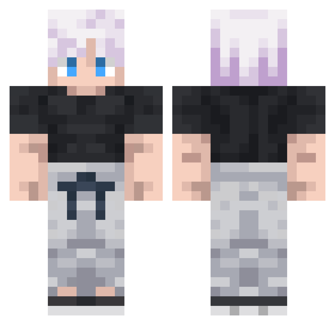 v4u1a Minecraft skin, front and back view