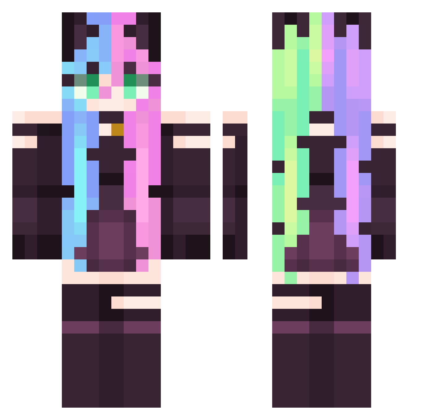WolfyRockstar12 Minecraft skin, front and back view